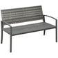 Rattan Wicker Loveseat Garden Bench Hand Woven Portable Backyard Gray
