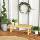 43" Wood Outdoor Bench, 2 Person Patio Bench, Backless Outdoor Patio Loveseat with Slatted Seat for Park, Backyard, Lawn, Natural Wood