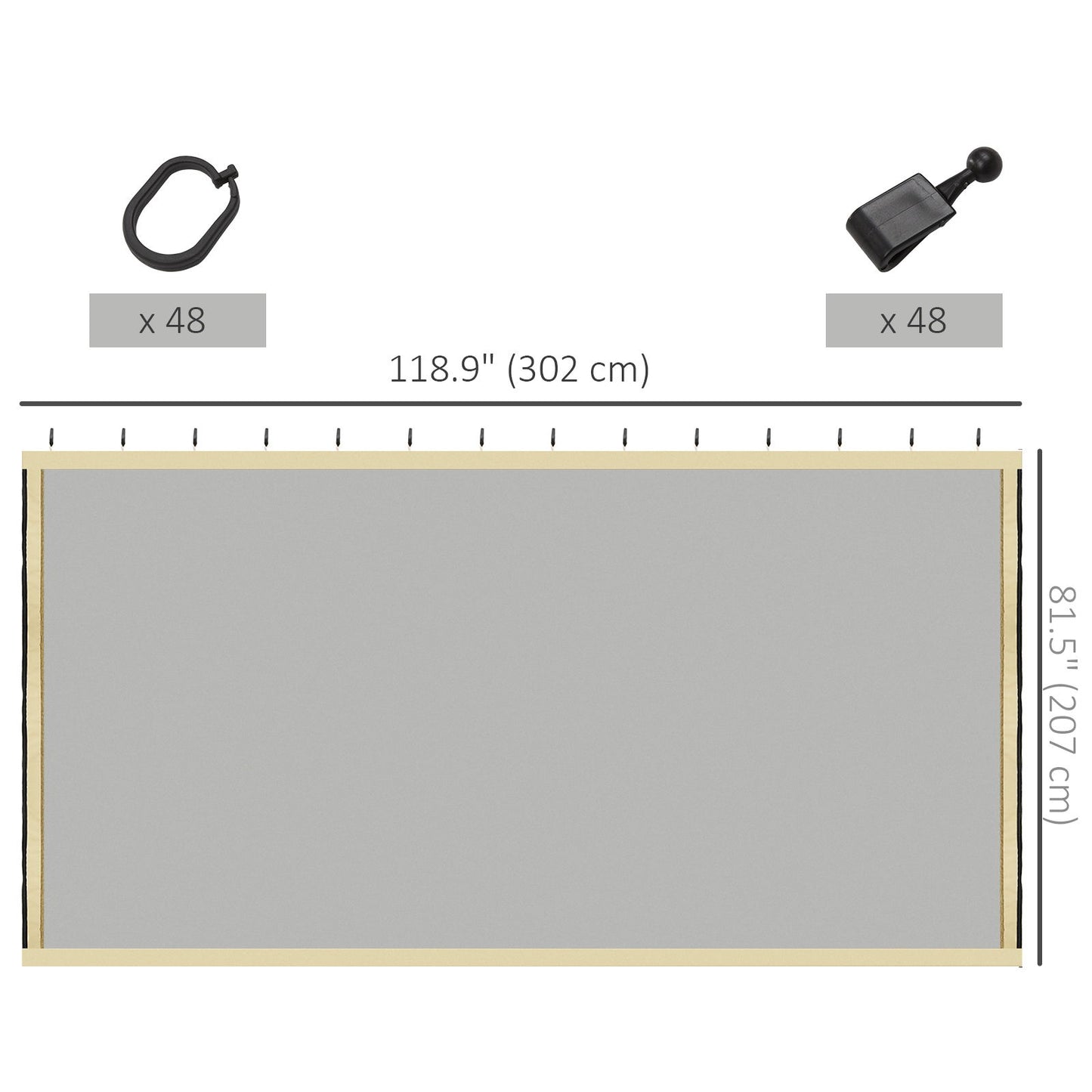 Gazebo Replacement Mosquito Netting 10' x 10' Black Screen Walls for Canopy with Zippers for Parties and Outdoor Activities