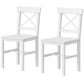 Set of 2 Cross-Back Wooden Dining Chairs - White