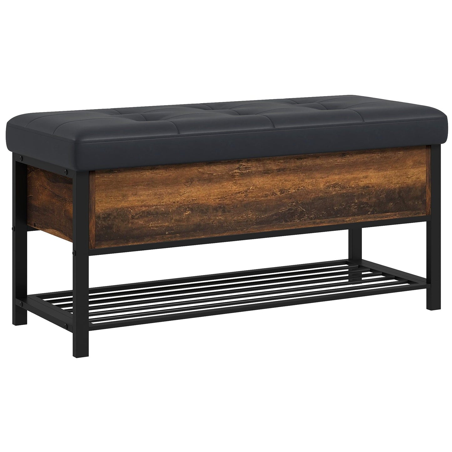 Shoe Storage Bench with Flip Top - Rustic Brown