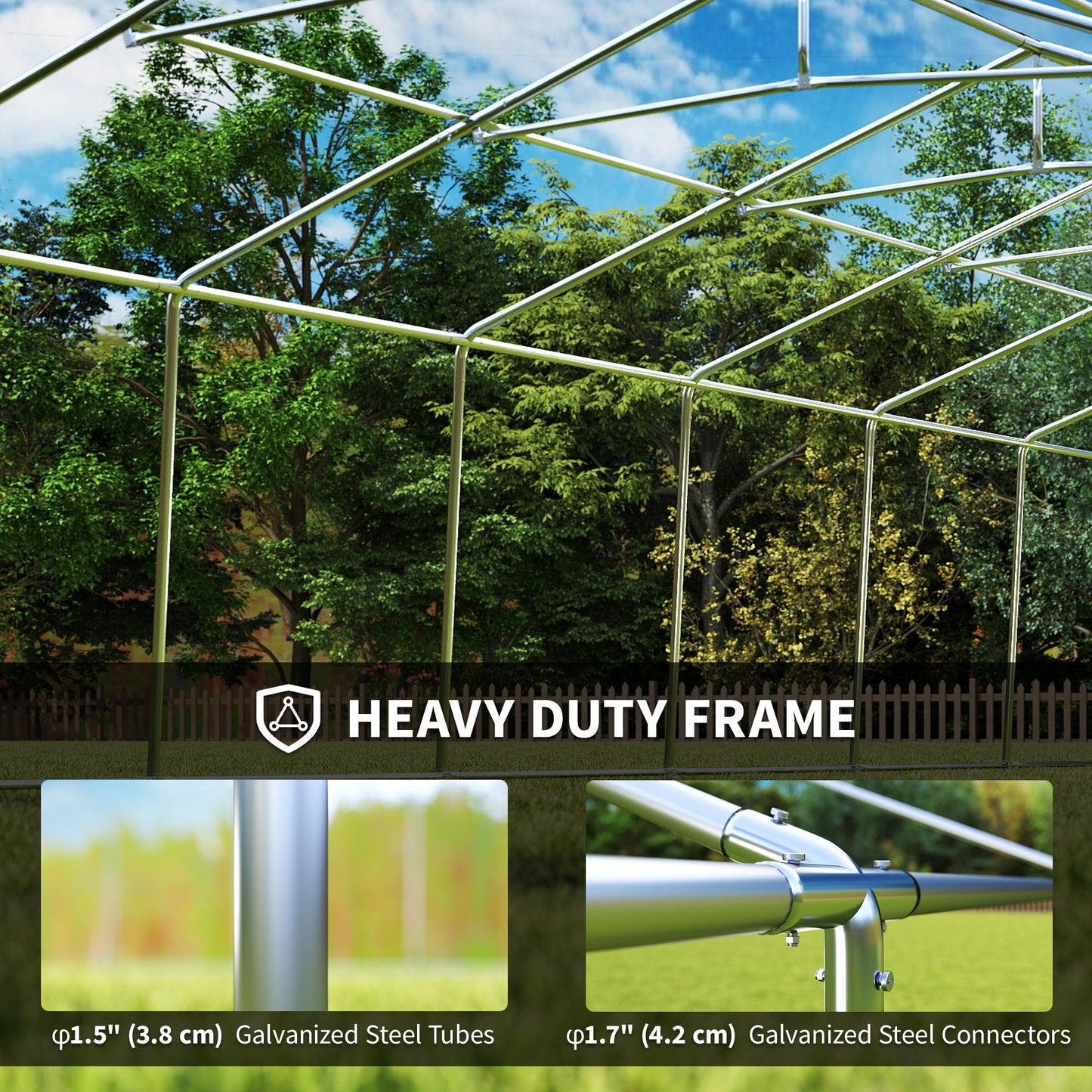 Heavy Duty Large Party Tent & Carport with Removable Sidewalls, Portable Garage Canopy Tent, White