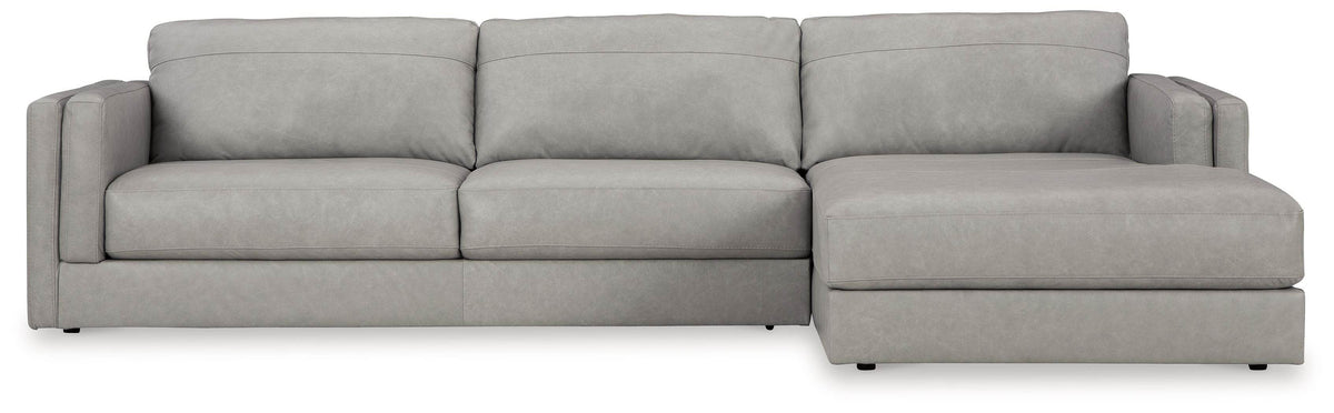 Amiata - Glacier - 2-Piece Sectional With Raf Corner Chaise - Leather Match - Forward Furniture