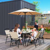 8 PCS Folding Patio Dining Set, Outdoor Bistro Set for 6, 47