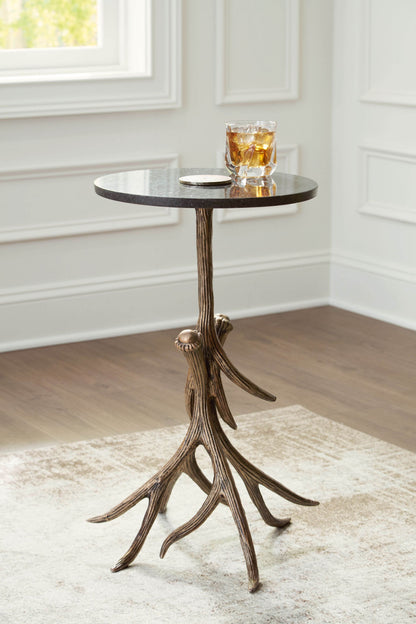 Lemkins - Black / Antique Gold Finish - Accent Table - Forward Furniture