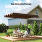 8' x 9.4' Retractable Pergola Canopy Replacement, Fit 7' x 10' Frame, UV30+ Pergola Cover Top Only, Coffee