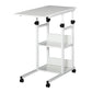 Mobile Standing Desk, Adjustable Height 31.5 inch Stand Up Desk with Wheels for Home Office, White