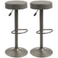 Set of 2 Adjustable Swivel Bar Stools with Footrest - Dark Grey