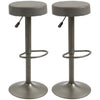 Set of 2 Adjustable Swivel Bar Stools with Footrest - Dark Grey