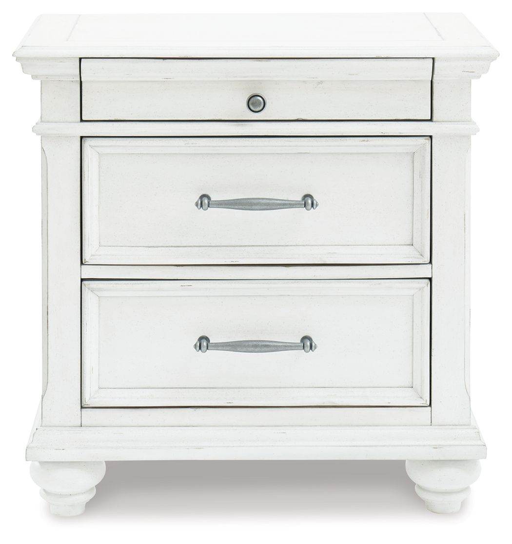 Kanwyn - Whitewash - Three Drawer Night Stand - Forward Furniture