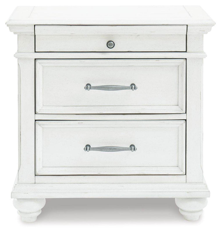 Kanwyn - Whitewash - Three Drawer Night Stand - Forward Furniture
