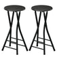 Foldable Counter Height Bar Stools Set of 2 - Black