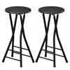 Foldable Counter Height Bar Stools Set of 2 - Black