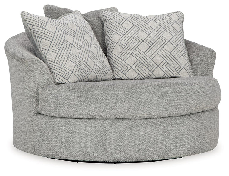 Casselbury - Oversized Swivel Accent Chair - Cement
