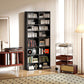 9-Tier DVD Shelf with 18 Compartments and 14 Adjustable Shelves, Holds 640 CDs, 360 DVDs or 430 Blu-rays, Black