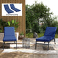 2-Piece Back and Seat Cushion Pillows Replacement, Patio Chair Cushions Set with Ties for Indoor Outdoor, Blue