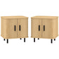 Set of 2 Nightstands with Shutter Doors - Oak