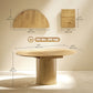 Extendable Kitchen Table for 6-8, 43.5"-59" Farmhouse Dining Table with Pedestal Base Natural Wood Finish