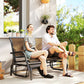 Outdoor Glider Bench, 2 Person Patio Glider Chair, Gliding Outdoor Garden Loveseat Swing Bench with Breathable Mesh Fabric, Steel Frame for Backyard, Porch, Brown