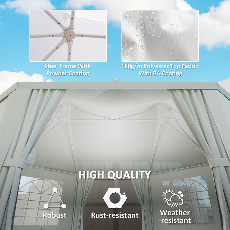 16' x 22' White Octagonal Party Tent Gazebo