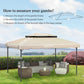 13' x 10' Gazebo Replacement Canopy, Gazebo Top Cover with Double Vented Roof for Garden Patio(TOP ONLY), Cream