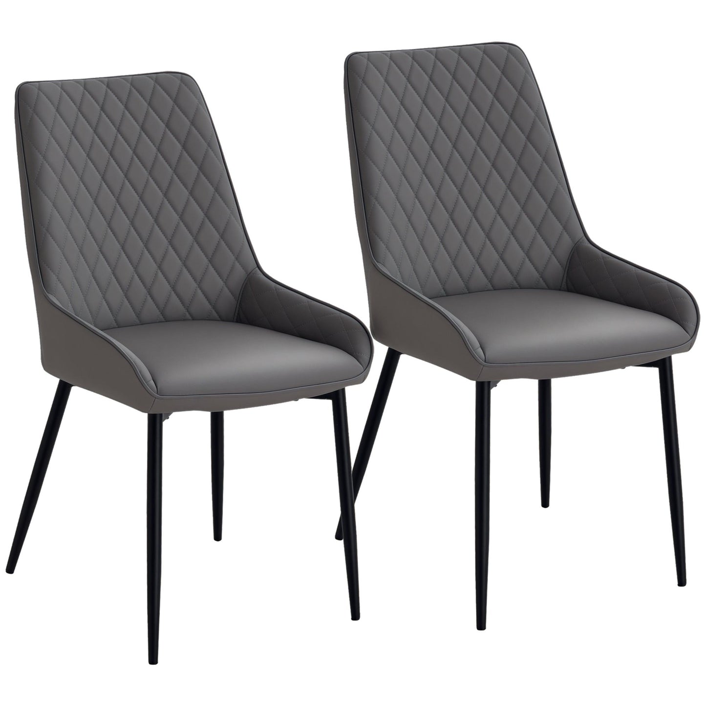 Tufted Upholstered Dining Chairs Set of 2 - Grey
