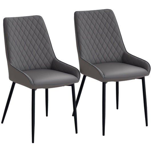 Tufted Upholstered Dining Chairs Set of 2 - Grey