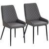 Tufted Upholstered Dining Chairs Set of 2 - Grey