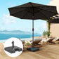 Plastic Square Patio Umbrella Base with Wheels Handle, Heavy Duty Outdoor Umbrella Stand Base, Filled Up to 73lb with Stand or 57lb with Water for Garden, Poolside, Black