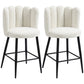 Faux Cashmere Counter-Height Bar Stools Set of 2 - Cream
