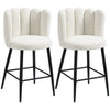 Faux Cashmere Counter-Height Bar Stools Set of 2 - Cream