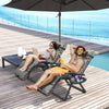 2pcs Reclining Zero Gravity Chair with Adjustable Backrest, Folding Garden Sun Lounger with Removable Cushion, Grey