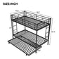 Twin Over Twin Bunk Bed with Trundle, Sturdy Metal Frame, Safety Guardrails, Bed Frame for Compact Rooms, 78" L x 41.5" W x 62.5" H, Black