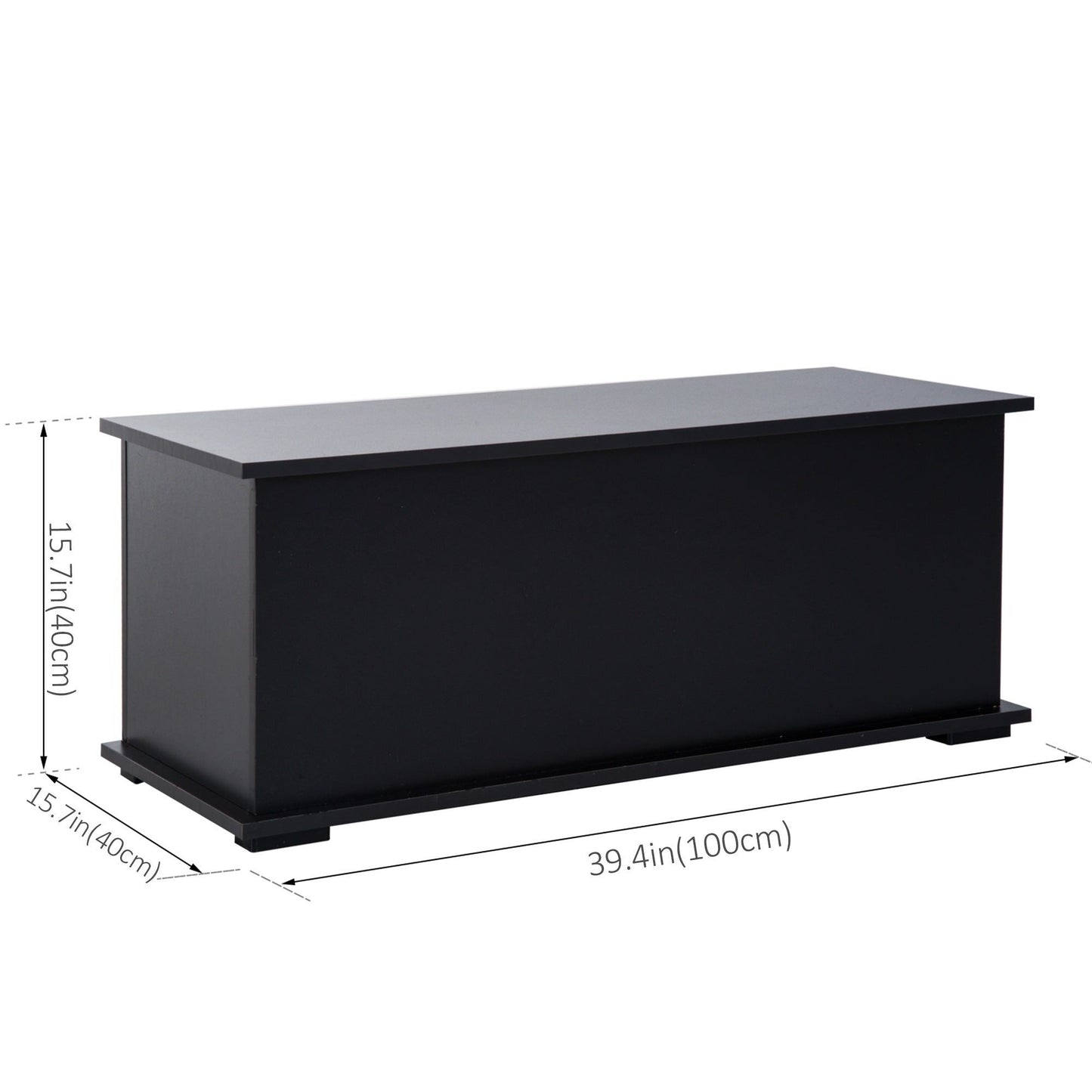 39.5" Storage Chest Bench with Flip-Top Lid - Black