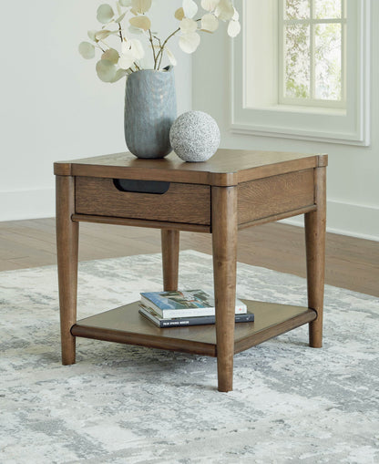 Roanhowe - Brown - Rectangular End Table - Forward Furniture
