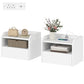 Floating Nightstands Set of 2 with Charging Station - White