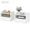 Floating Nightstands Set of 2 with Charging Station - White
