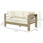 Patio Loveseat, Outdoor Seating for 2, Garden Sofa with Cushions, Wide Armrests, 54.3"x27.6"x24.6", Cream White
