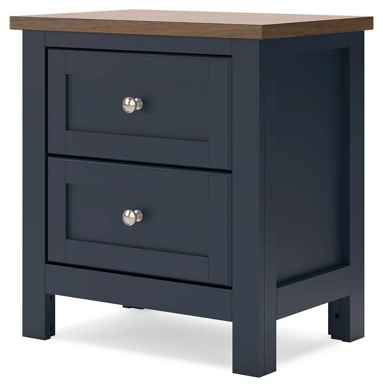 Landocken - Brown / Blue - Two Drawer Night Stand - Forward Furniture