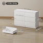 Wide Chest of Drawers, 6 Drawer Dresser for Bedroom, Living Room, Hallway, Modern Clothes Storage Organizer, White