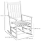 Wooden Patio Rocking Chairs Set of 2, Outdoor Rocker Chairs with Wide Armrests, High Back for Garden, Balcony, White