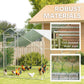 Large Metal Chicken Run with Waterproof & UV-Resistant Cover, Feeding Door, Hanging Feeder, Perch for 12-18 Chickens
