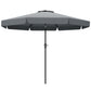 8.5 ft Outdoor Market Table Umbrella, Round Patio Umbrella with Tilt and Crank for Garden, Backyard, Deck, Dark Grey