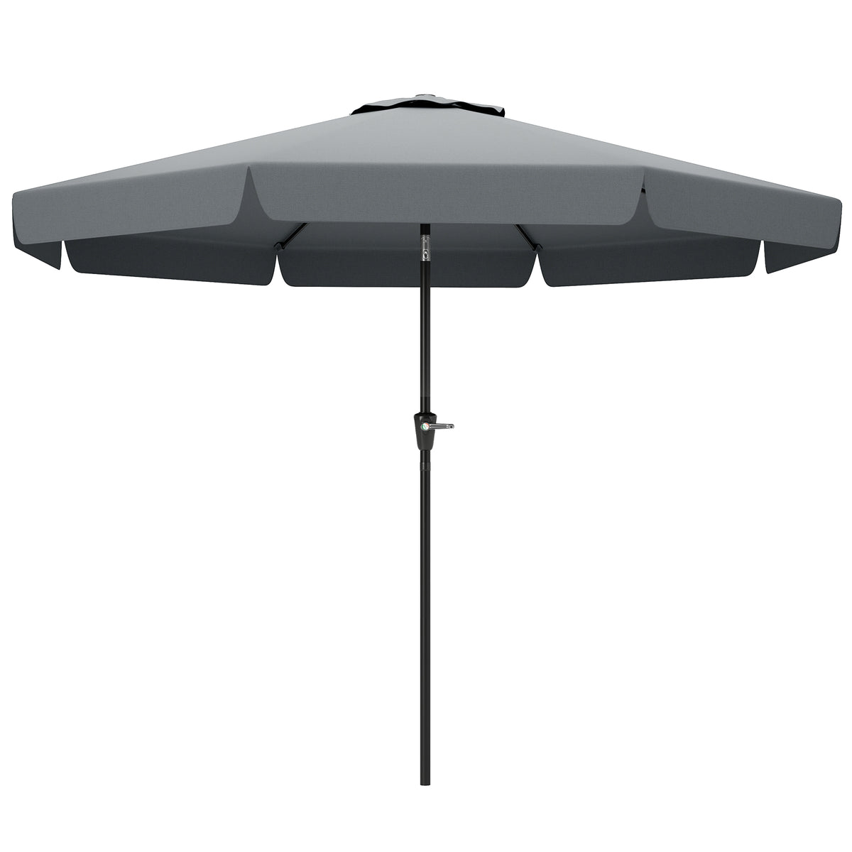 8.5 ft Outdoor Market Table Umbrella, Round Patio Umbrella with Tilt and Crank for Garden, Backyard, Deck, Dark Grey