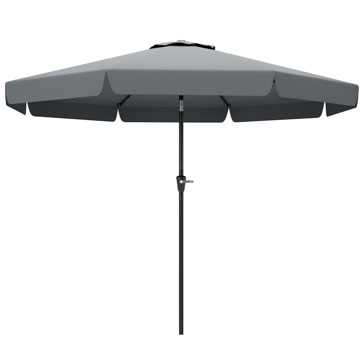 8.5 ft Outdoor Market Table Umbrella, Round Patio Umbrella with Tilt and Crank for Garden, Backyard, Deck, Dark Grey