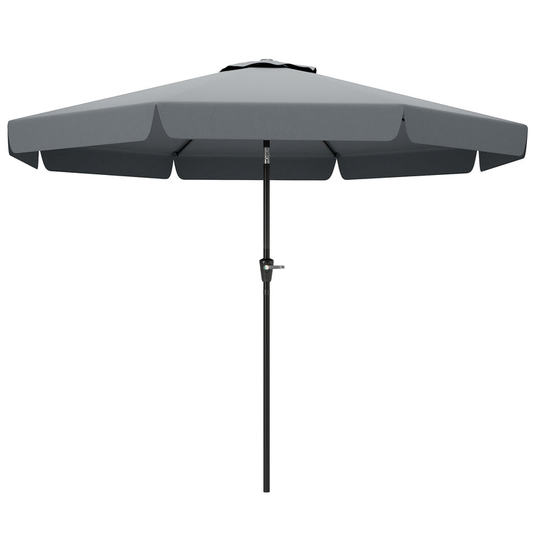 8.5ft Dark Grey Round Market Table Umbrella with Tilt & Crank
