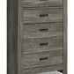 Frandern - Gray - Five Drawer Chest