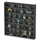7-Tier Display Cabinet, Shot Glass Display Case, Glass Curio Cabinet with 2 Glass Doors and 6 Adjustable Shelves, Black