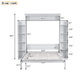 Queen Size Murphy Bed with Shelves and LED Lights, Space-Saving Wall Bed with Flexible Slats, 93.5" L x 84.5" W x 88.5" H, White