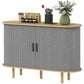 47" Fluted Buffet Sideboard with Tambour Doors - Grey